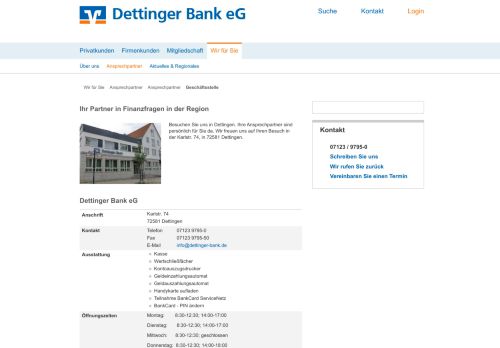 
                            4. Geschäftsstelle - Dettinger Bank eG