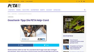 
                            5. Geschenk-Tipp: Die PETA Help-Card - PETA 50plus