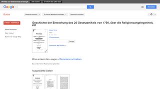 
                            10. Geschichte der Entstehung des 26 Gesetzartikels von 1790, űber die ...