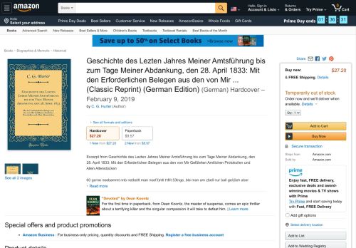 
                            10. Geschichte des Lezten Jahres Meiner Amtsführung bis ... - Amazon.com