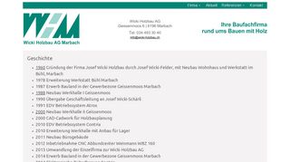 
                            10. Geschichte - Startseite - Wicki Holzbau AG Marbach