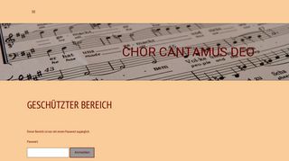 
                            8. Geschützter Bereich - Login - cantamusdeos ... - Chor cantamus deo