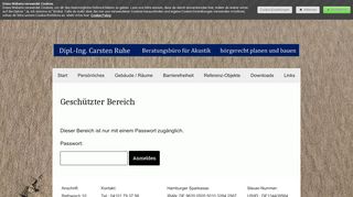 
                            11. Geschützter Bereich - Login - Carsten Ruhe hörgerecht planen und ...