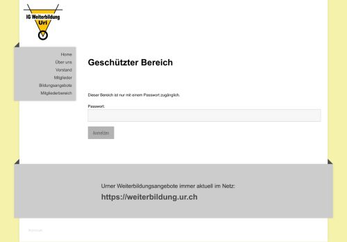 
                            9. Geschützter Bereich - Login - IG Weiterbildung Uri