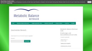 
                            12. Geschützter Bereich - Login - Metabolic Balance Fassbender Celle