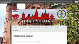 
                            8. Geschützter Bereich - Login - Old Tablers Club Mainz 21