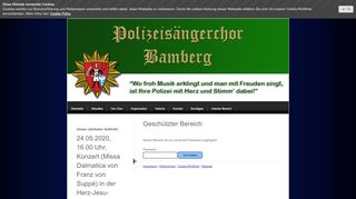 
                            2. Geschützter Bereich - Login - Polizeisängerchor Bamberg