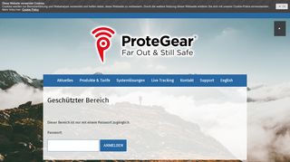 
                            6. Geschützter Bereich - Login - ProteGear Iridium InReach GPS Ortung ...