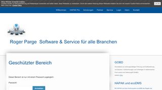 
                            2. Geschützter Bereich - Login - Roger Parge Software und Service für ...