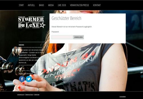 
                            8. Geschützter Bereich - Login - Stürmer Deluxe