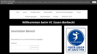 
                            9. Geschützter Bereich - Login - VC Essen-Borbeck