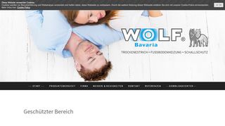 
                            11. Geschützter Bereich - Login - Wolf Bavaria GmbH