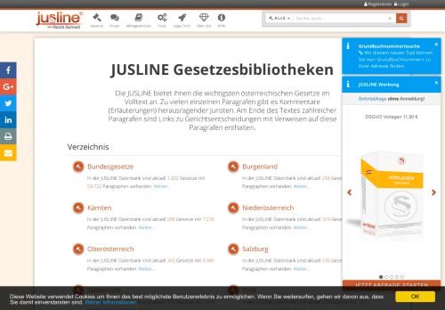 
                            8. Gesetzesbibliothek - Gesetz Verzeichnis - JUSLINE Österreich