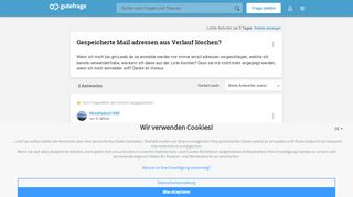 
                            6. Gespeicherte Mail adressen aus Verlauf löschen? (Computer, Technik ...