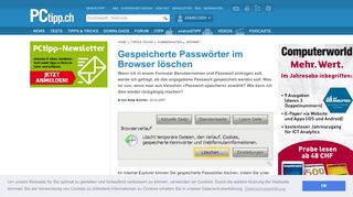 
                            8. Gespeicherte Passwörter im Browser löschen - PCtipp.ch