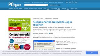 
                            5. Gespeichertes Netzwerk-Login löschen - PCtipp.ch
