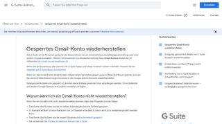 
                            1. Gesperrtes Gmail-Konto wiederherstellen - G Suite-Admin-Hilfe