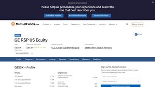 
                            12. GESSX: GE RSP US Equity - MutualFunds.com