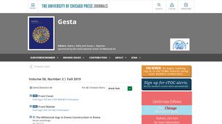 
                            9. Gesta Fall 2018 - University of Chicago Press Journals