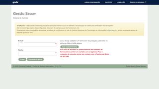 
                            2. Gestão Secom - Login - Esqueceu a Senha