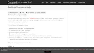
                            10. Gestión de Usuarios avanzada – Programación en Access y Excel