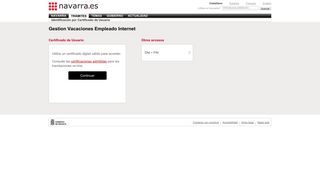 
                            1. Gestion Vacaciones Empleado Internet - Login Certificado - Navarra