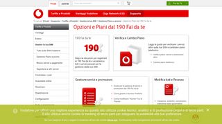 
                            6. Gestione di opzioni e piani da 190 Fai da te - Vodafone