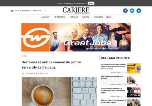
                            8. Gestionează online comenzile pentru serviciile La Fântâna - Revista ...