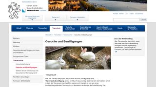 
                            11. Gesuche und Bewilligungen - Veterinäramt - Kanton Zürich