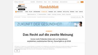 
                            13. Gesundheit: Das Recht auf die zweite Meinung - Handelsblatt