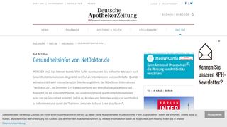 
                            5. Gesundheitsinfos von NetDoktor.de - Deutsche Apotheker Zeitung