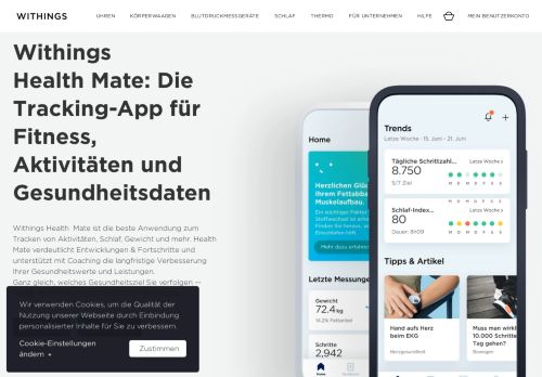 
                            3. Gesundheitstracker-App | Fitnesstracker | Withings Health Mate