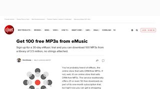 
                            12. Get 100 free MP3s from eMusic - CNET