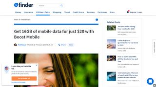 
                            7. Get 16GB of mobile data for just $20 with Boost Mobile | finder.com.au