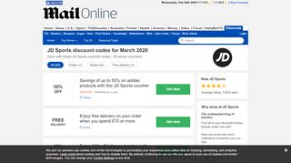 
                            12. Get 25% OFF | February 2019 | JD Sports discount codes | Daily Mail