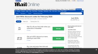 
                            9. Get 25% OFF in February - Daily Mail → Jack Wills discount code