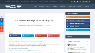 
                            13. Get $5 When You Sign Up for DBS PayLah! | Turtle Investor - More ...