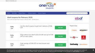 
                            3. Get 50% OFF | Abof Coupon | February 2019 | OneIndia