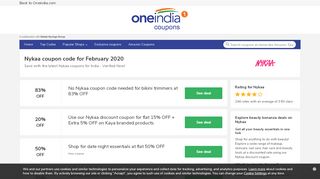 
                            2. Get 80% OFF | Nykaa coupons | February 2019 | OneIndia