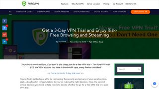 
                            3. Get a 3-Day VPN Trial and Enjoy Risk-Free Browsing and ... - PureVPN