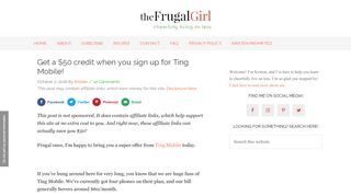 
                            12. Get a $50 credit when you sign up for Ting Mobile! - The Frugal Girl