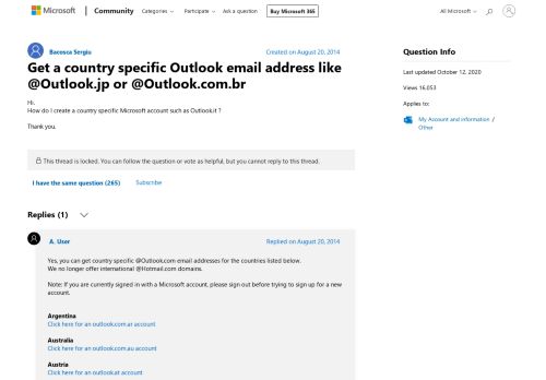 
                            5. Get a country specific Outlook email address like @Outlook.jp or ...