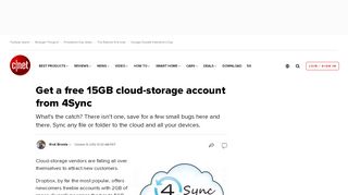 
                            9. Get a free 15GB cloud-storage account from 4Sync - CNET