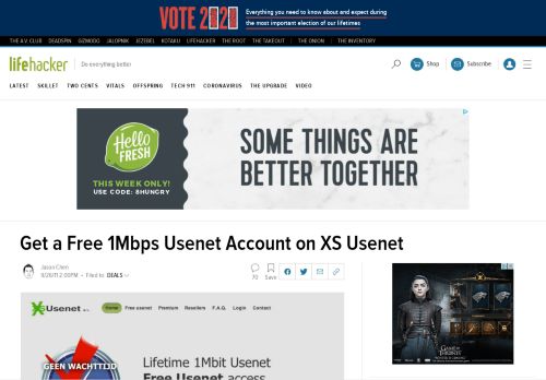 
                            11. Get a Free 1Mbps Usenet Account on XS Usenet - Lifehacker