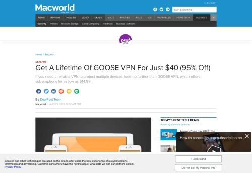 
                            13. Get A Lifetime Of GOOSE VPN For Just $40 (95% Off) | Macworld