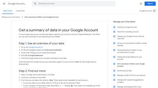 
                            2. Get a summary of data in your Google Account - Google Account Help
