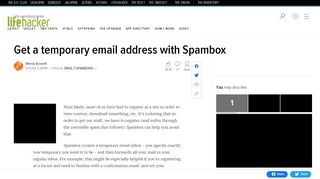 
                            3. Get a temporary email address with Spambox - Lifehacker