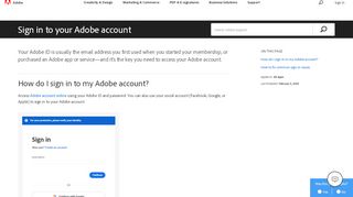 
                            2. Get access to your Adobe ID account - Adobe Help Center