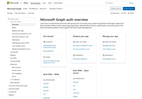 
                            4. Get access tokens to call Microsoft Graph - Microsoft Docs