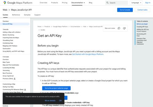 
                            8. Get API Key | Maps JavaScript API | Google Developers